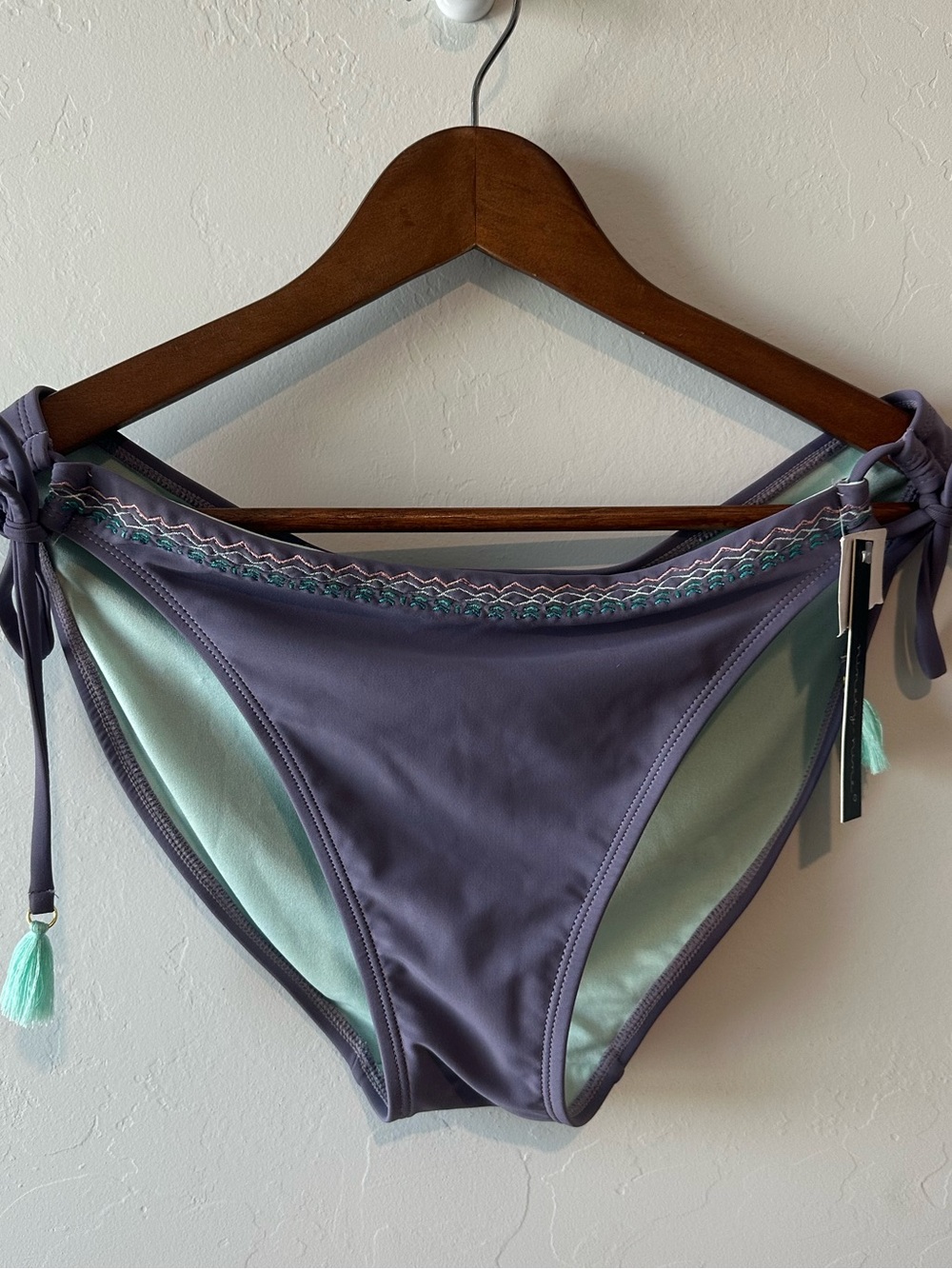 Purple & Mint Tie-Side Bikini Bottoms - Women Swim